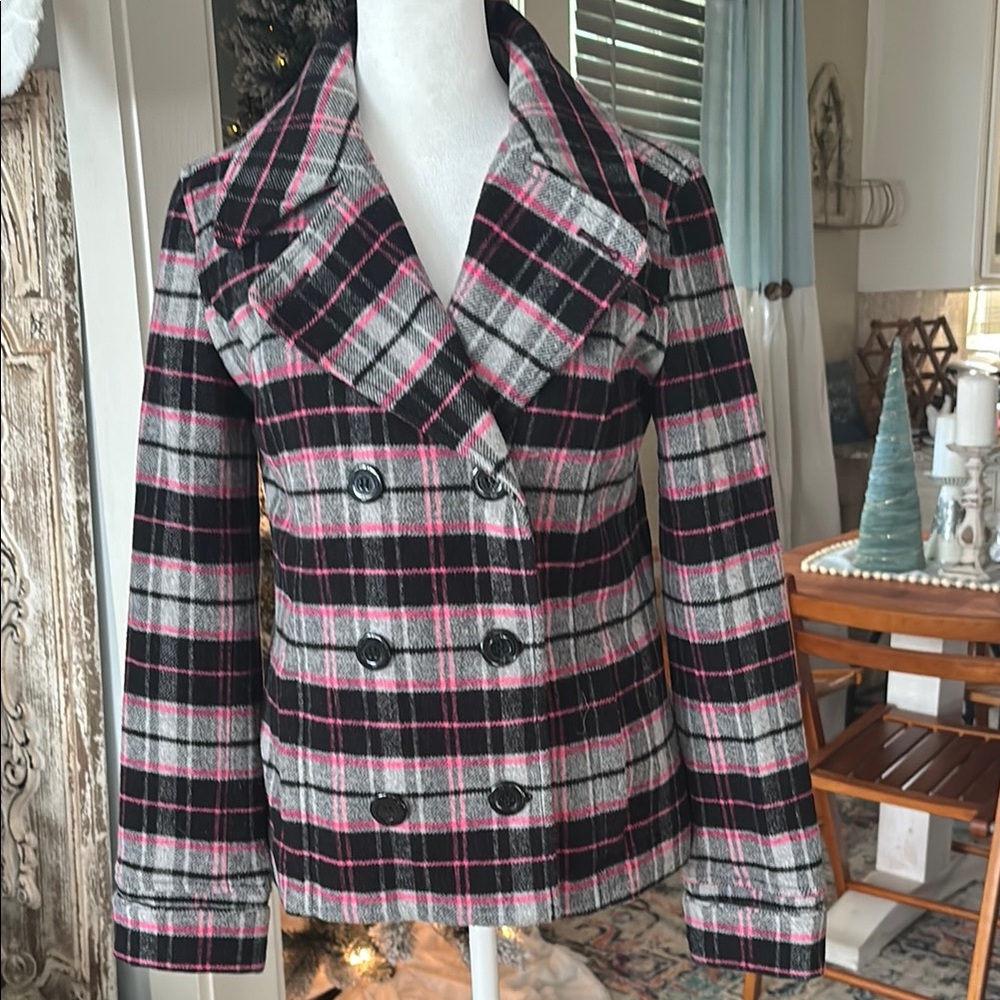 Plaid Double-Breasted Women's Jacket